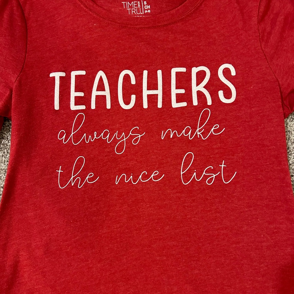 Red Teacher tee shirt